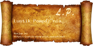 Lustik Pompónia névjegykártya